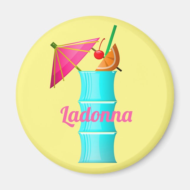 Tropical drink colourful summer Hawaiian cocktail Magnet (Front)