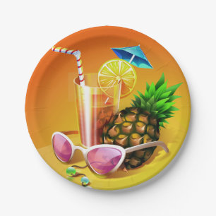 Tropical Drink paper plates