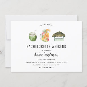 Tropical Drinks Bachelorette Itinerary Invitation