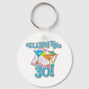 Tropical Drinks Celebrating 30 Keychain