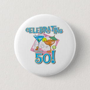 Tropical Drinks Celebrating 50 2 Inch Round Button
