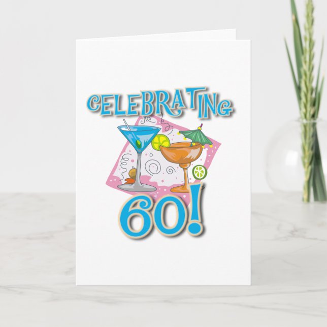 Tropical Drinks Celebrating 60 Card (Front)