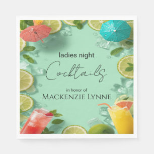 Tropical Drinks Cocktail Party Welcome Sign Napkin