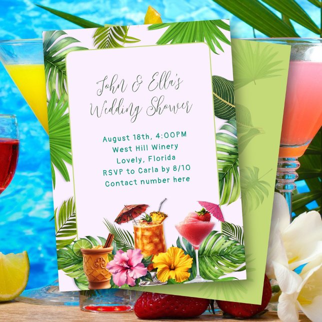 Tropical Drinks Couples Shower invitation (Créateur téléchargé)
