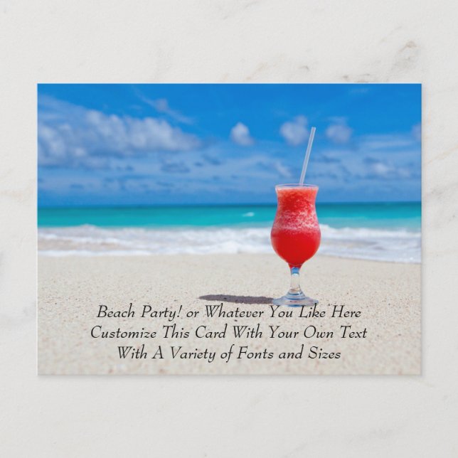 Tropical Drinks On Beach Template For Your Text (Front)