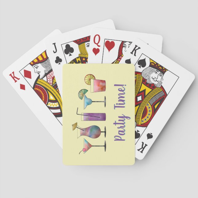 Tropical Drinks Party Time Playing Cards (Back)