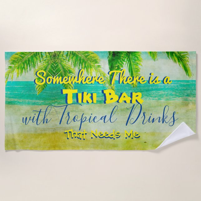 Tropical Drinks Plush Extra Large Beach Towel (Front)