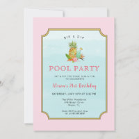 Tropical drinks Pool party Birthday 