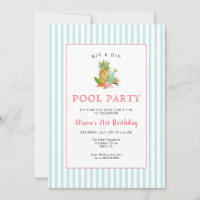 Tropical drinks Pool party Birthday Invitation