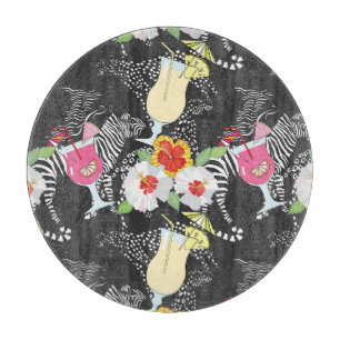 Tropical Drinks With Animals Cutting Board