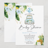 Tropical Drive By Baby Shower Pineapple Drive Thru