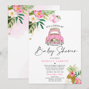 Tropical Drive By Baby Shower Pineapple Drive Thru Invitation