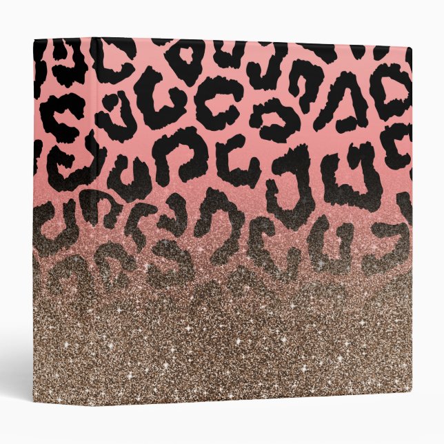 Tropical Dusk Glitter Personalize 3 Ring Binder (Front/Spine)