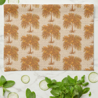 Tropical Earth Tones Island Palm All-Over Print Kitchen Towel