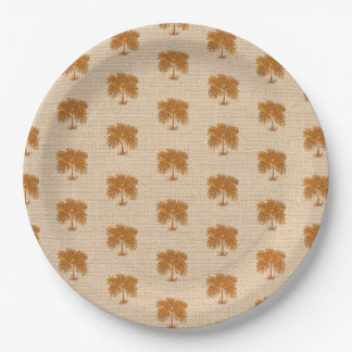 Tropical Earth Tones Island Palm Thaanksgiving Paper Plate