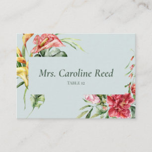 Tropical Elegance Botanical Wedding Place Card