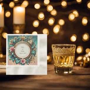 Tropical Elegance Coined Cocktail Napkin