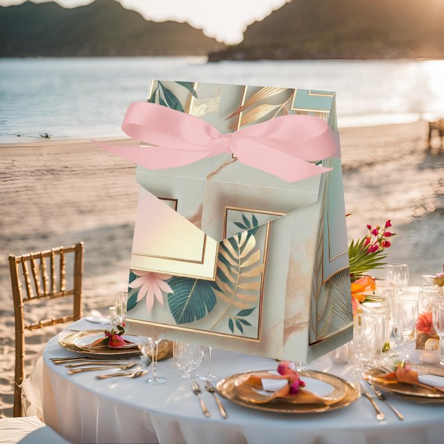 Tropical Elegance Minimalist Favor Box (Creator Uploaded)