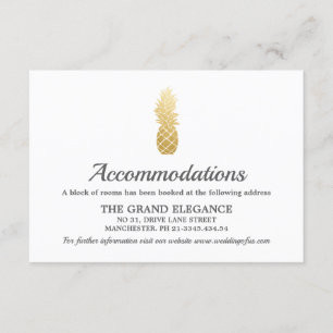 Tropical Elegance Pineapple Accommodations Enclosure Card