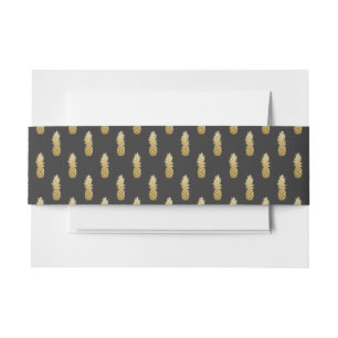 Tropical Elegance   Pineapple Wedding Invitation Belly Band