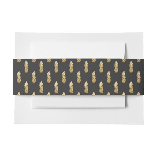 Tropical Elegance | Pineapple Wedding Invitation Belly Band (Front Example)