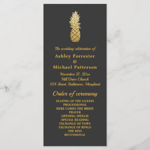 Tropical Elegance   Pineapple Wedding Program