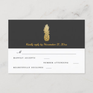 Tropical Elegance Pineapple Wedding RSVP Card