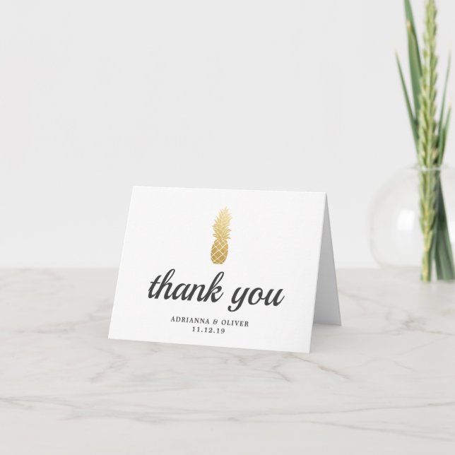 Tropical Elegance | Pineapple Wedding Thank You (Front)