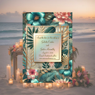 Tropical Elegance Save The Date Card