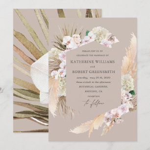 Tropical elegant floral Wedding Invitation