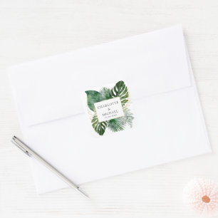 Tropical Elegant Plant Trending Wedding Square Sticker