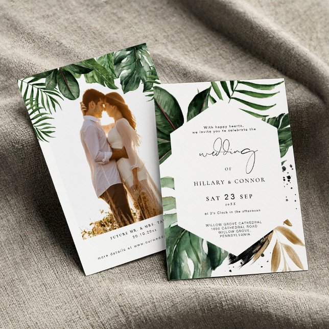 Tropical elegant wedding the wedding of invitation (Creator Uploaded)