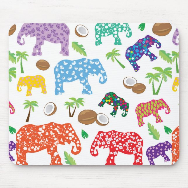 Tropical Elephants Mouse Pad (Front)