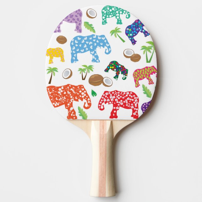 Tropical Elephants Ping Pong Paddle (Front)
