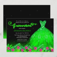 Tropical Emerald Green Spanish Gown Quinceañera