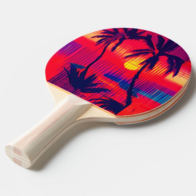 Tropical Escape Fantasy Ping Pong Paddle (Front Angle)