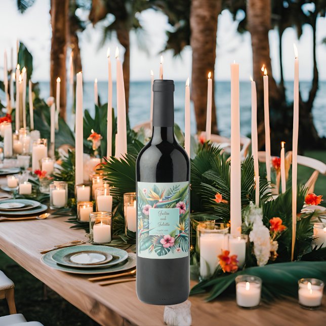 Tropical Essence Square Frame  Wine Label (Creator Uploaded)