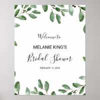 Tropical Eucalyptus Bridal Shower Welcome