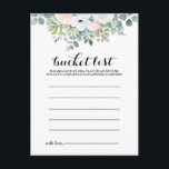 Tropical Eucalyptus Greenery Bucket List Cards<br><div class="desc">These tropical eucalyptus greenery bucket list cards are the perfect activity for a destination wedding reception or bridal shower. The design features purple,  white,  blue,  and pink illustrated dazzling roses nestled in a beautiful bouquet of eucalyptus green leaves. Bucket List sign is sold separately.</div>