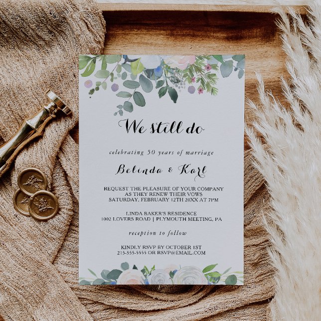 Tropical Eucalyptus Greenery Vow Renewal Invitation (Creator Uploaded)