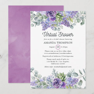 Tropical Eucalyptus Succulents Virtual Shower Invitation
