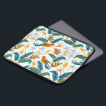Tropical exotic birds and leaves pattern laptop sleeve<br><div class="desc">Modern watercolors colourful exotic birds and and lush tropical leaves seamless pattern.</div>