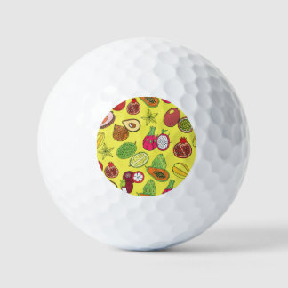 Tropical Exotic Fruits Hand-Drawn Pattern Golf Balls