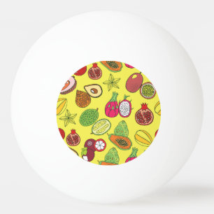 Tropical Exotic Fruits Hand-Drawn Pattern Ping Pong Ball
