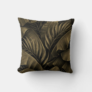 Tropical Exotic: Grunge Golden Nature Throw Pillow