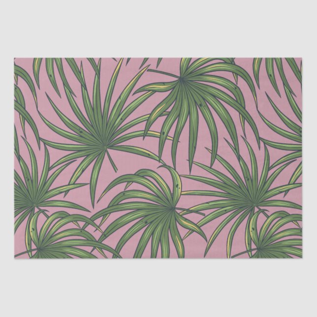 Tropical exotic leaves summer pattern tissue paper (Front)