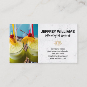 Tropical Exotic Mixed Drinks   Mixology  Business Card