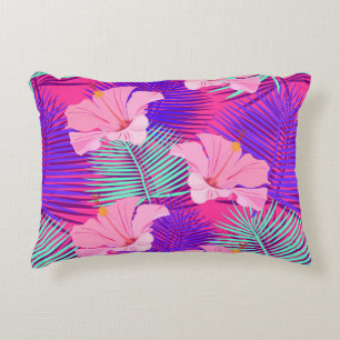 Tropical, exotic seamless pattern with exotic bird accent pillow
