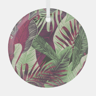 Tropical Exotic: Trendy Green Seamless Glass Ornament