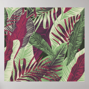 Tropical Exotic: Trendy Green Seamless Poster